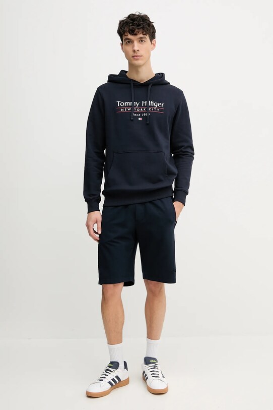 Βαμβακερή μπλούζα Tommy Hilfiger MW0MW38672 σκούρο μπλε SS25