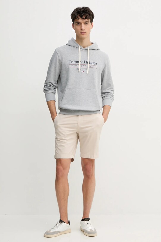 Βαμβακερή μπλούζα Tommy Hilfiger MW0MW38672 γκρί SS25