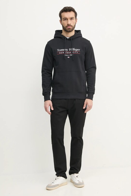 Tommy Hilfiger felpa in cotone MW0MW38672 nero SS25
