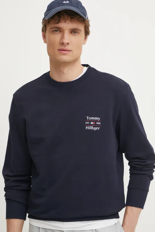 Pamučna dukserica Tommy Hilfiger mornarsko plava MW0MW38673