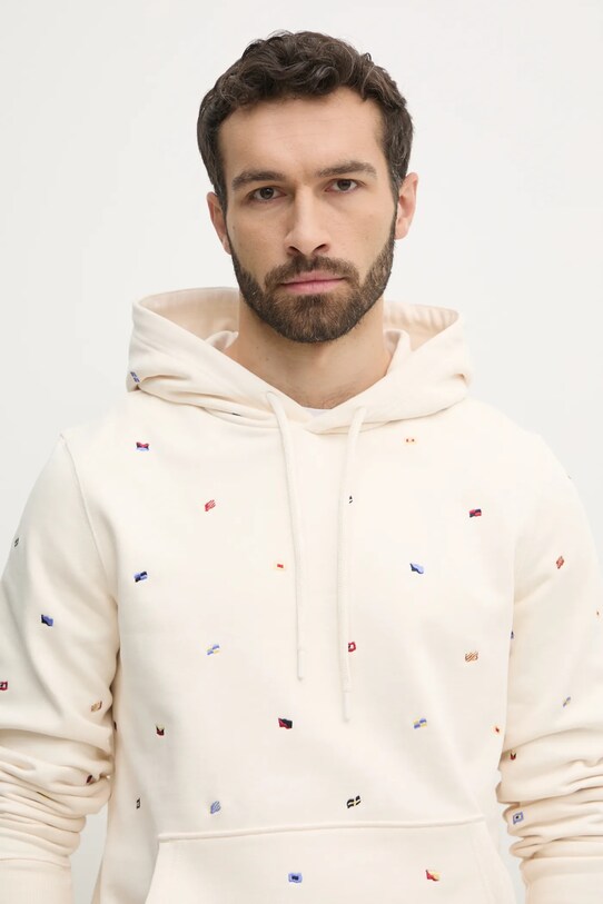 Βαμβακερή μπλούζα Tommy Hilfiger μπεζ MW0MW39310