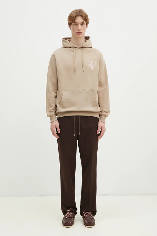 Хлопковая кофта Drôle de Monsieur Le Hoodie Slogan Vignes F.HO175.CO127.BG бежевый