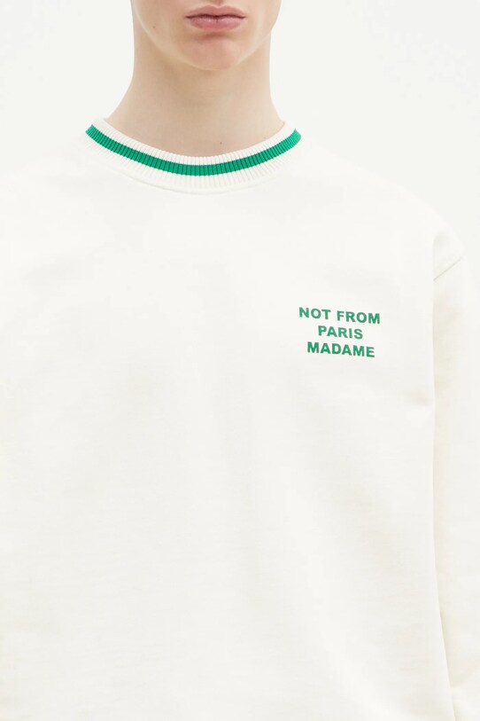 Drôle de Monsieur hanorac de bumbac Le Sweatshirt Slogan Sport bej F.SW140.CO127.CM