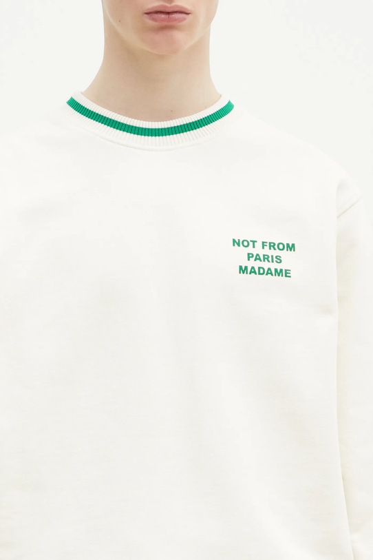 Памучен суичър Drôle de Monsieur Le Sweatshirt Slogan Sport бежов F.SW140.CO127.CM