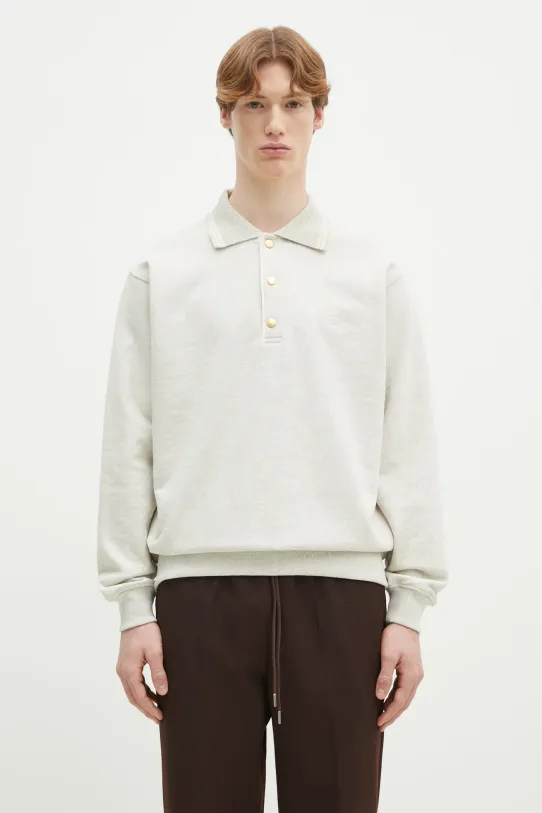 Drôle de Monsieur hanorac de bumbac Le Polo Drule uni gri PERM.PL132.CO127.GY