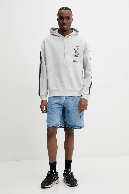 Red Bull Racing x Pepe Jeans bluza LOGO STACK HOODY RM580013 szary SS25