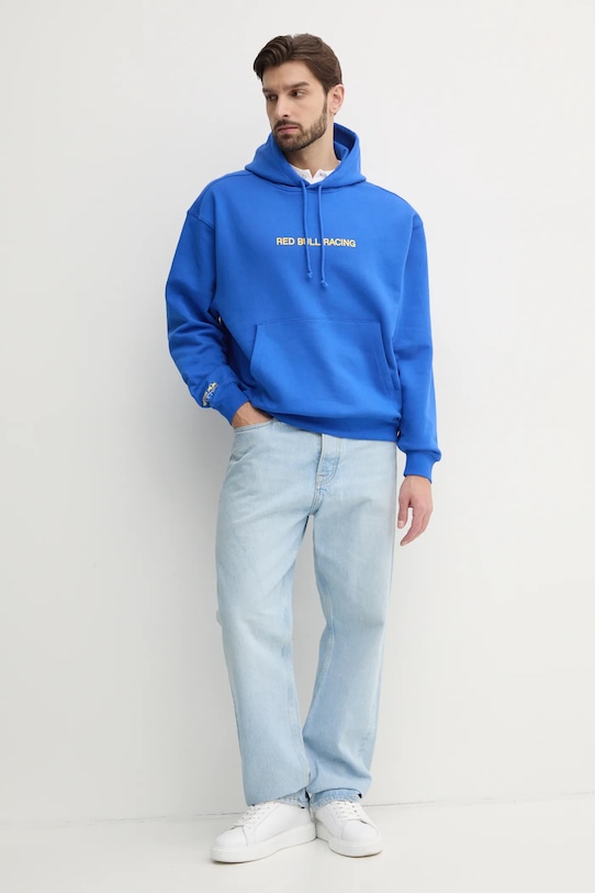 Хлопковая кофта Red Bull Racing x Pepe Jeans BREAKING RECORDS HDY RM580021 фиолетовой SS25