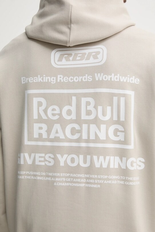 Bavlněná mikina Red Bull Racing x Pepe Jeans BREAKING RECORDS HDY RM580021 béžová