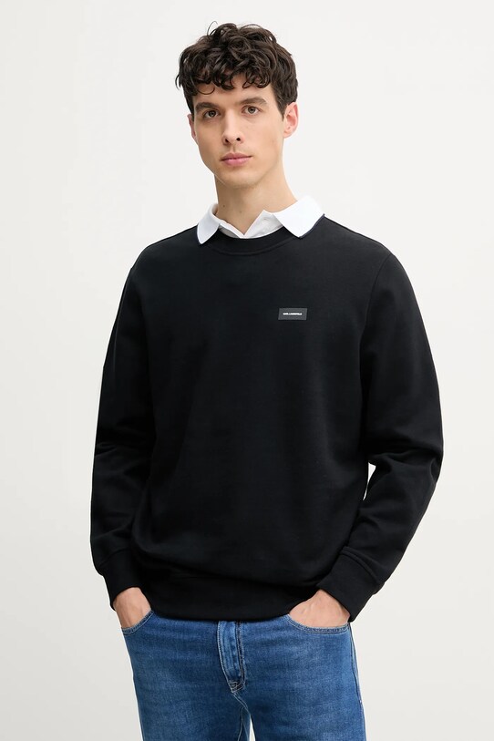 Karl Lagerfeld bluza bawełniana bawełna czarny A1M44011