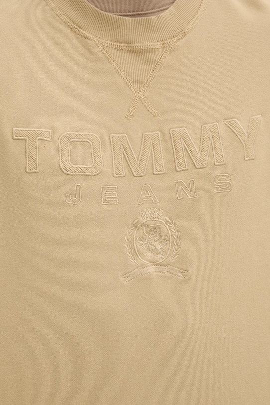 Βαμβακερή μπλούζα Tommy Jeans DM0DM20827 μπεζ