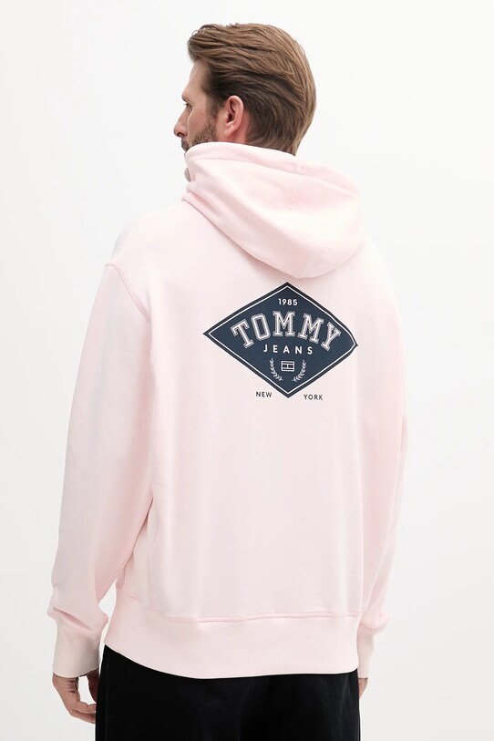 Tommy Jeans hanorac de bumbac DM0DM20840 roz SS25