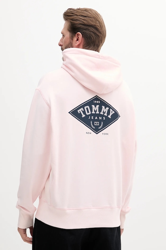 Tommy Jeans pamut melegítőfelső DM0DM20840 rózsaszín SS25