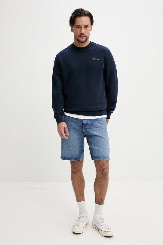 Bavlněná mikina Tommy Jeans DM0DM20849 námořnická modř SS25