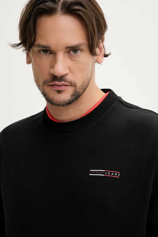 Tommy Jeans hanorac de bumbac negru DM0DM20849