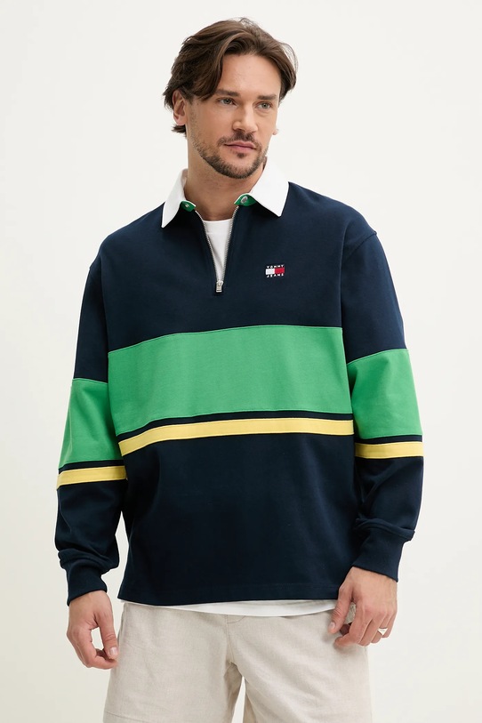 Хлопковая кофта Tommy Jeans хлопок тёмно-синий DM0DM21349
