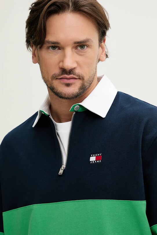Хлопковая кофта Tommy Jeans тёмно-синий DM0DM21349