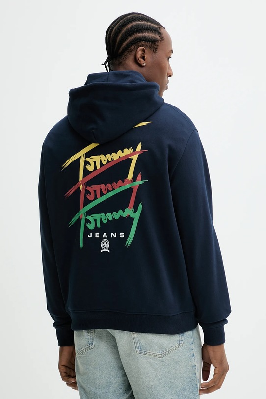 Îmbrăcăminte Tommy Jeans hanorac de bumbac DM0DM21372 bleumarin