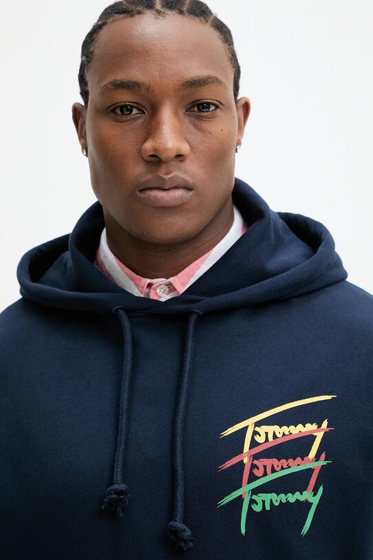 Tommy Jeans hanorac de bumbac DM0DM21372 bleumarin