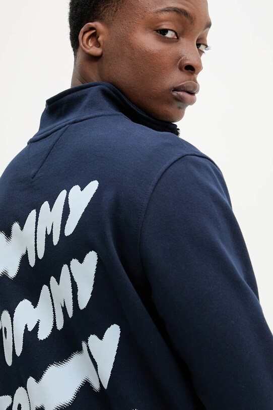 Bavlněná mikina Tommy Jeans námořnická modř DM0DM21865