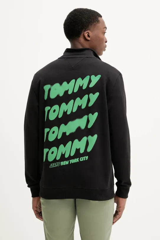 Ruházat Tommy Jeans pamut melegítőfelső DM0DM21865 fekete