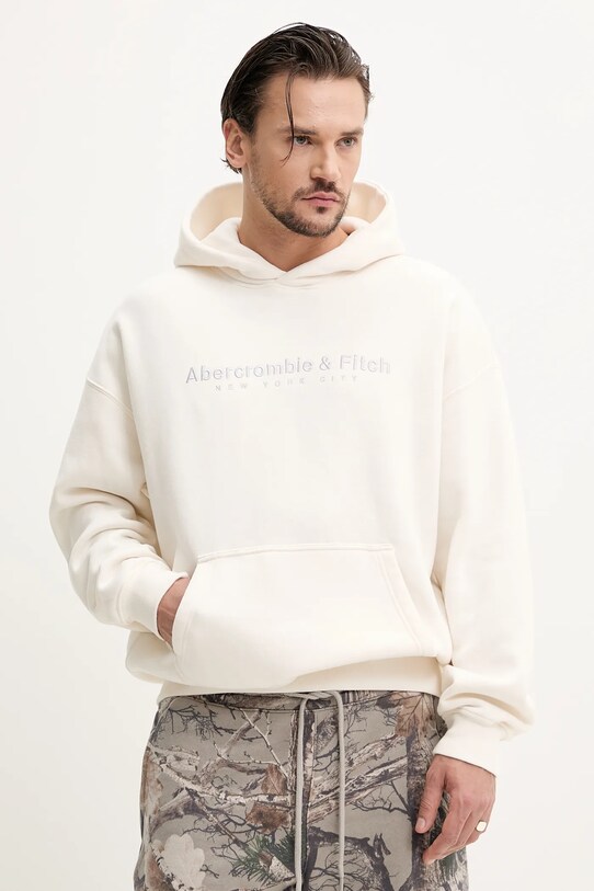 Μπλούζα Abercrombie & Fitch απλικέ μπεζ KI175.5121.100