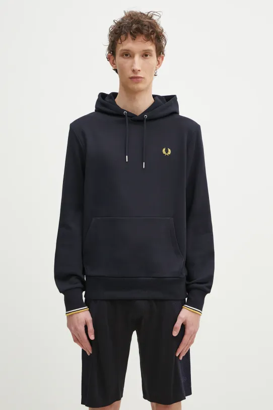 Fred Perry bluza bawełniana z kapturem granatowy M2643.W53