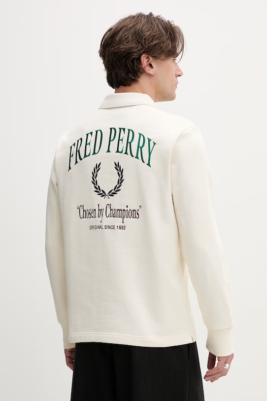 Fred Perry bluza bawełniana aplikacja beżowy M9846.560