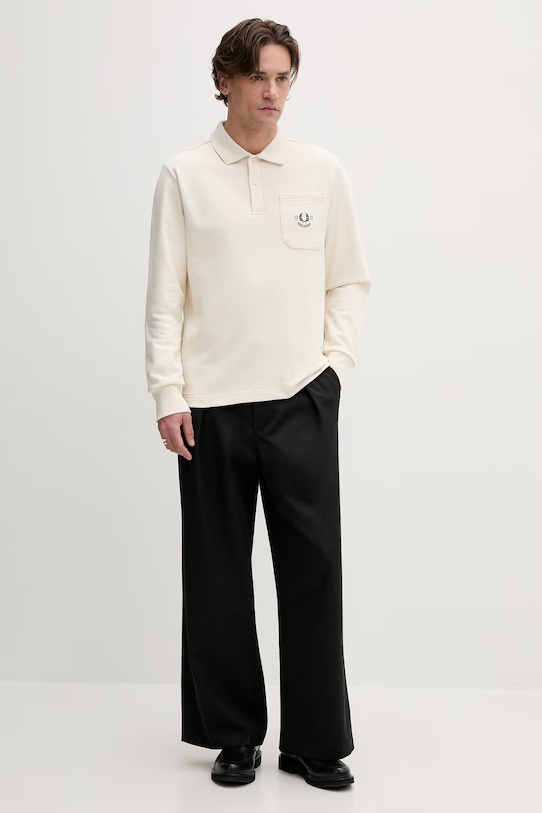 Fred Perry bluza bawełniana M9846.560 beżowy SS25
