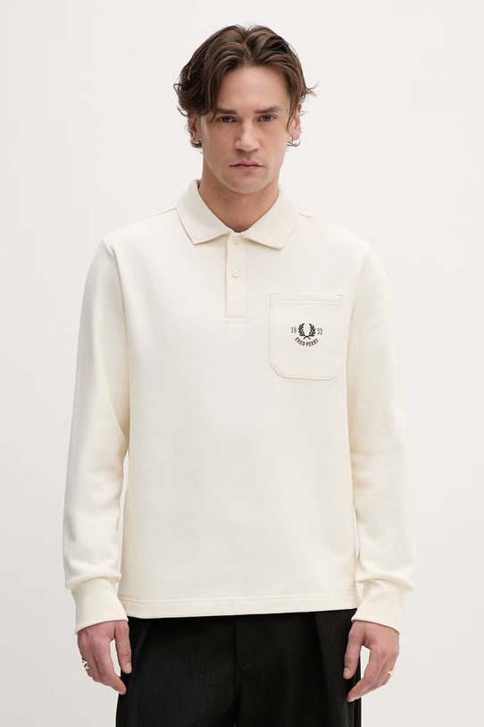 Odzież Fred Perry bluza bawełniana M9846.560 beżowy