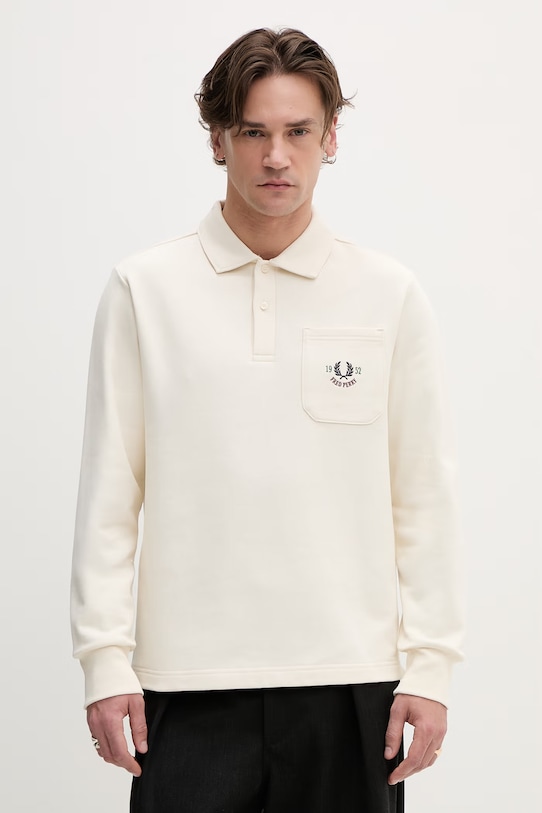 Odzież Fred Perry bluza bawełniana M9846.560 beżowy