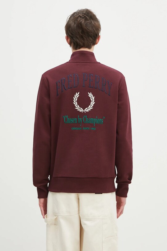 Дрехи Памучен суичър Fred Perry M9847.K22 бордо
