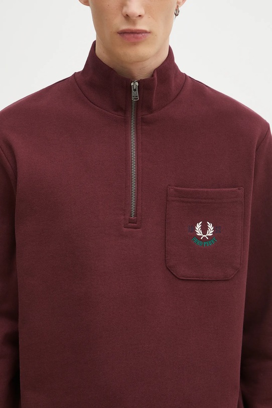 Памучен суичър Fred Perry бордо M9847.K22