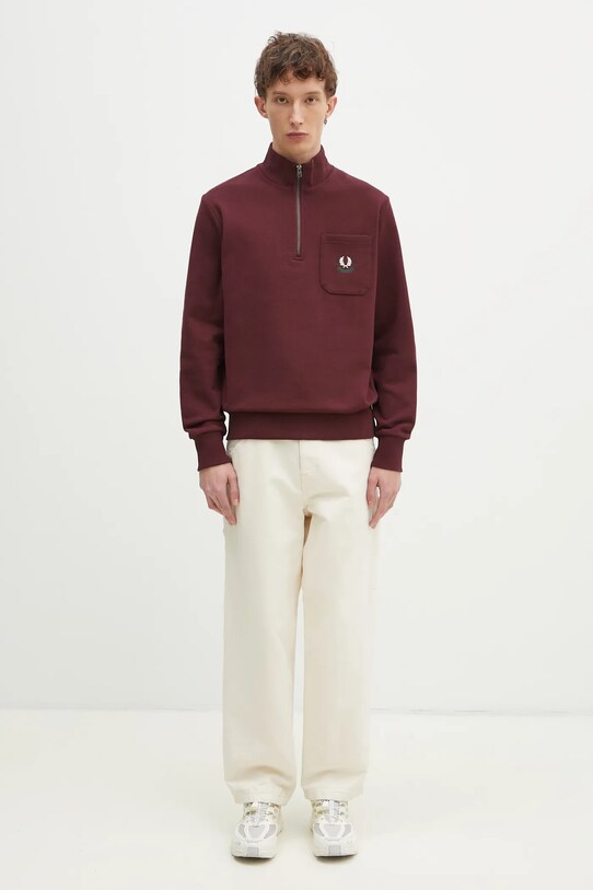 Памучен суичър Fred Perry M9847.K22 бордо