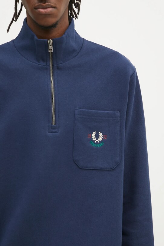 Bavlnená mikina Fred Perry tmavomodrá M9847.X86