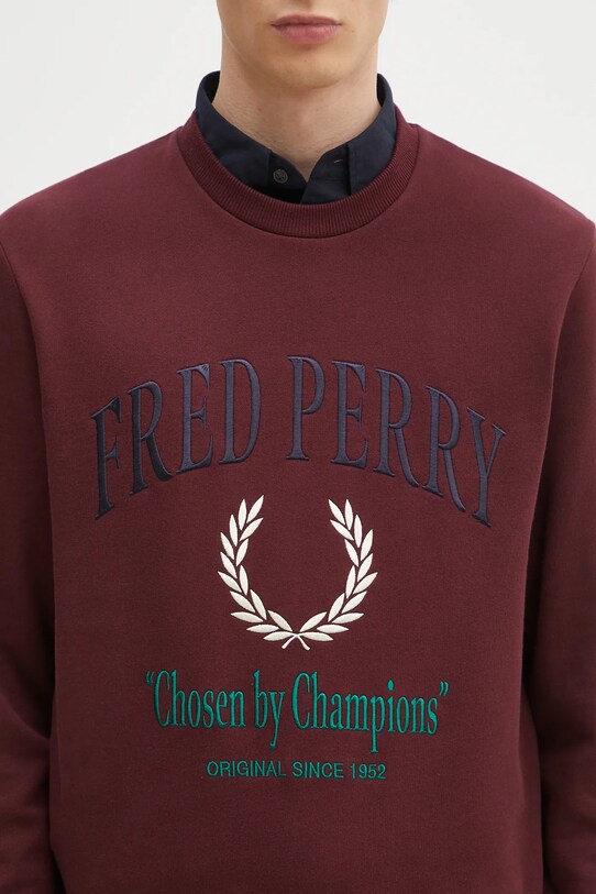 Бавовняна кофта Fred Perry бордо M9891.597