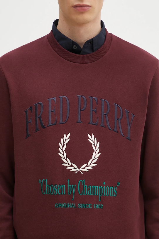Fred Perry bluza bawełniana bordowy M9891.597