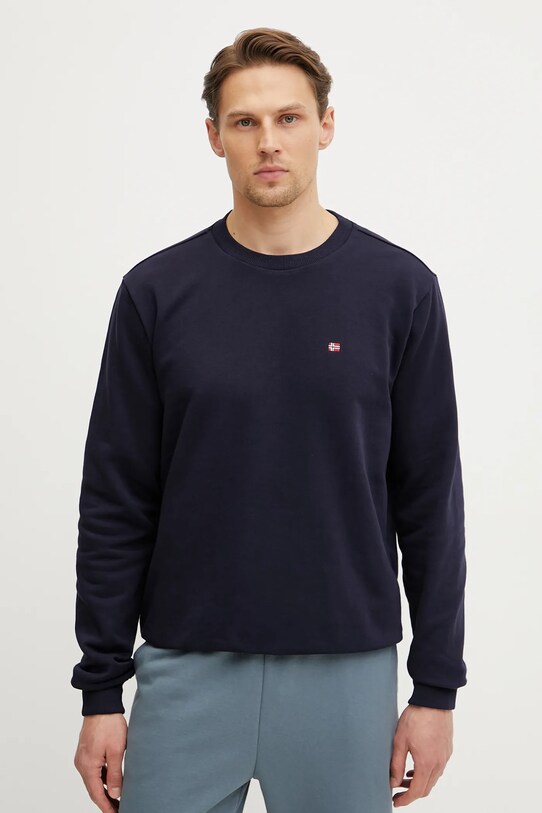 Памучен суичър Napapijri Balis Crew памук тъмносин NP0A4H891761