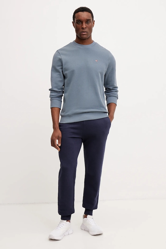 Napapijri bluza bawełniana Balis Crew NP0A4H89G1Y1 niebieski SS25