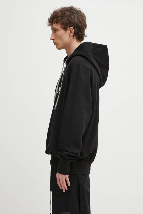 Βαμβακερή μπλούζα Rick Owens Oversized DU01E3262.FEP2P μαύρο SS25