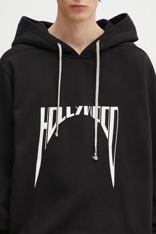 Pamučna dukserica Rick Owens Oversized crna DU01E3262.FEP2P