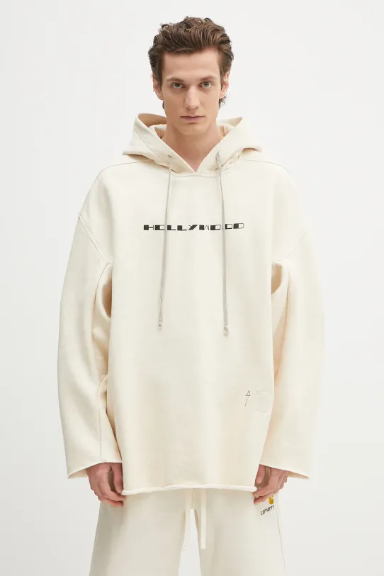 Pamučna dukserica Rick Owens DRKSHDW Peter print bež DU01E3280.FNEP5P