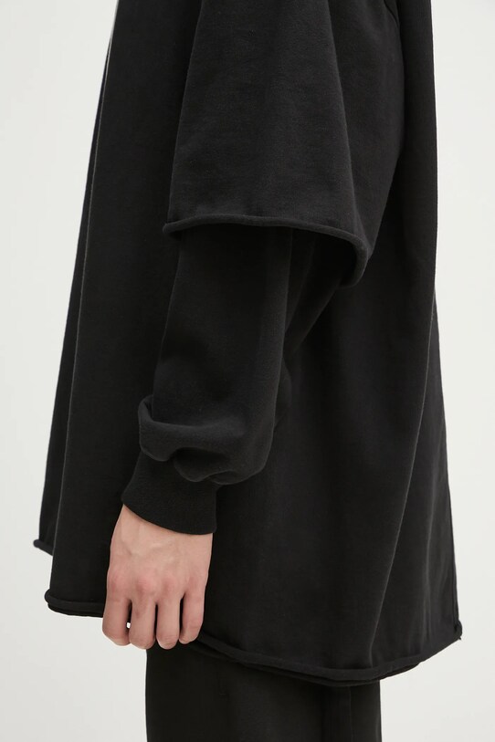 Rick Owens cotton sweatshirt Tommy Hustler black DU01E3271.RIG