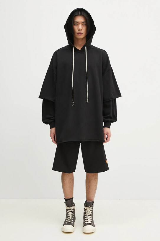 Rick Owens cotton sweatshirt Tommy Hustler DU01E3271.RIG black