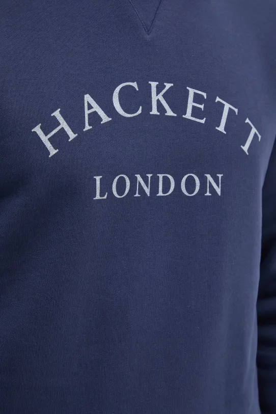 Pamučna dukserica Hackett London HM581345 mornarsko plava