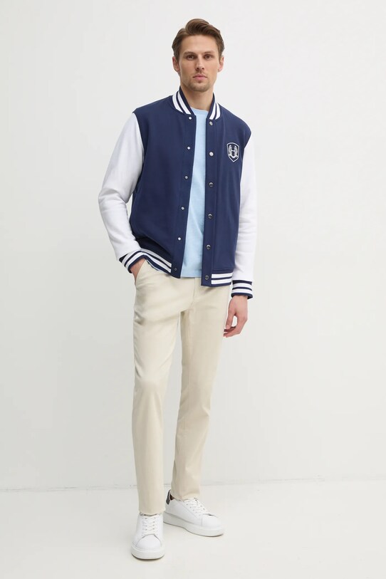 Хлопковая кофта Hackett London HM581349 тёмно-синий SS25