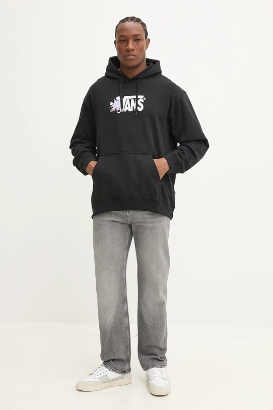 Vans hanorac de bumbac VN000M1QBLK1 negru SS25