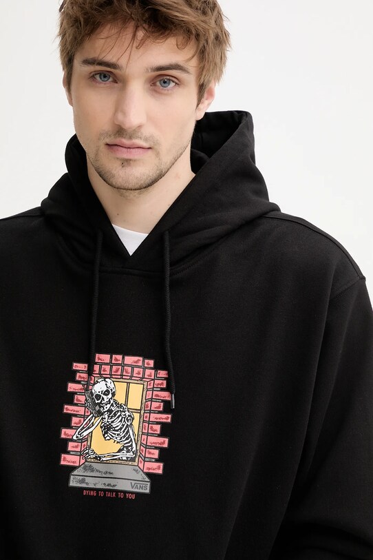 Vans hanorac de bumbac negru VN000NHSBLK1