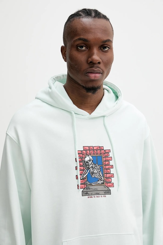 Vans hanorac de bumbac turcoaz VN000NHSRNE1