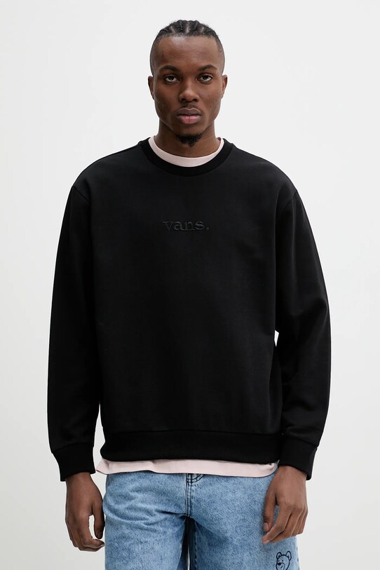 Vans hanorac de bumbac imprimeu negru VN000NWBBLK1