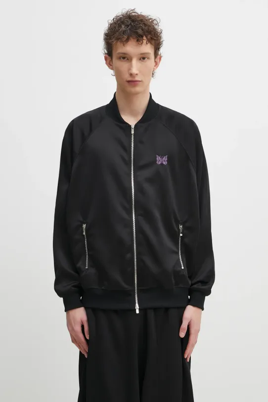 Needles felpa Dolman Sleeve Track applique nero QV324